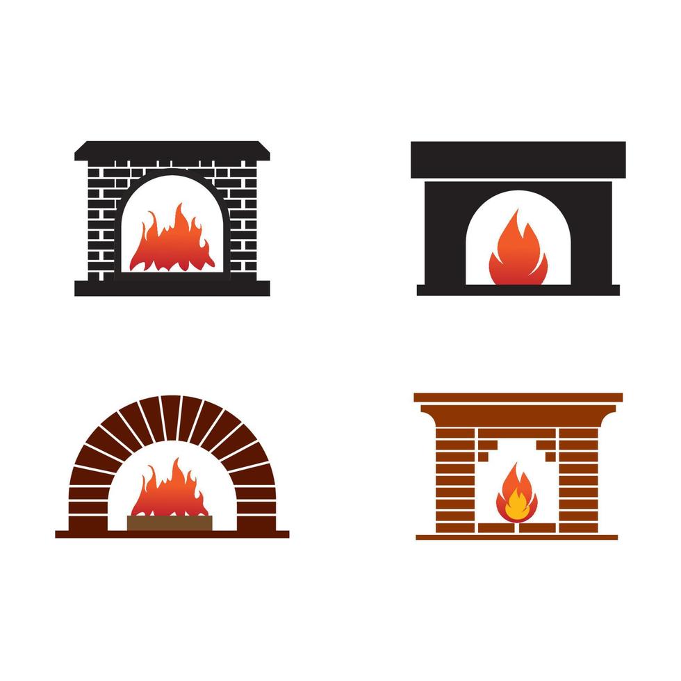 vector de icono de chimenea