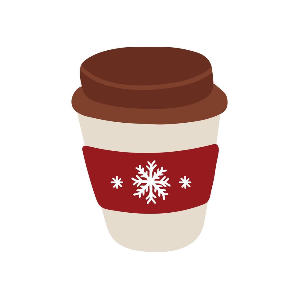 Cartoon paper coffee cup on white background. vector