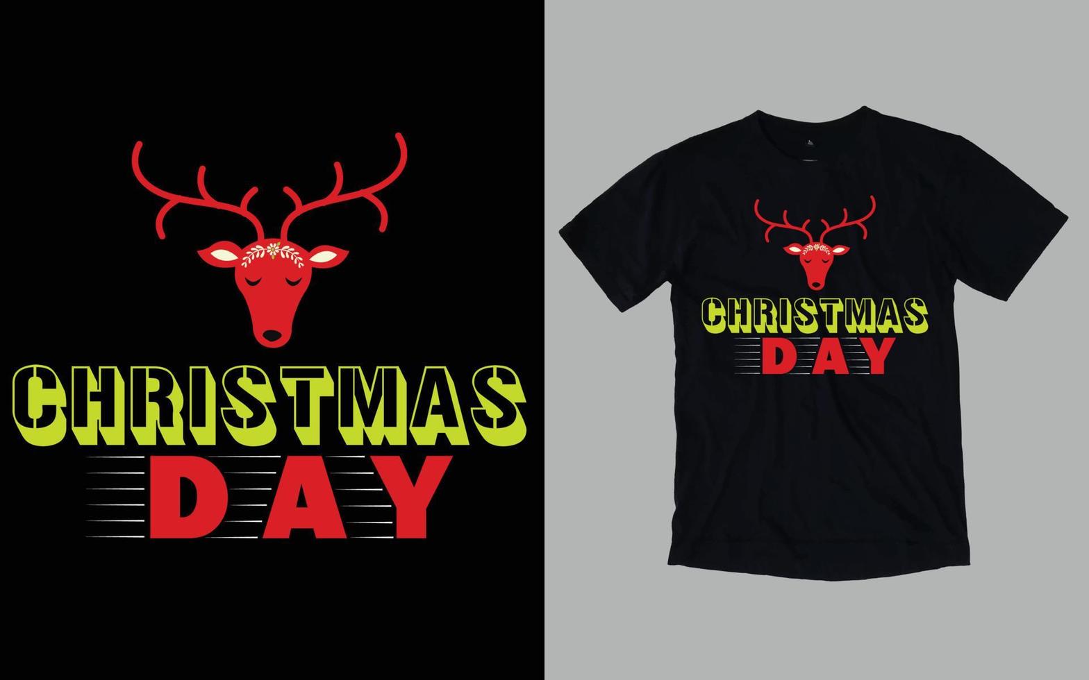 tipografía del día de navidad y diseño gráfico de camisetas vector
