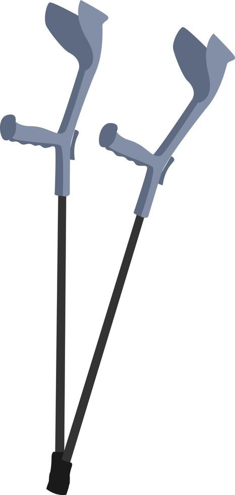 Crutches, illustration, vector on white background.