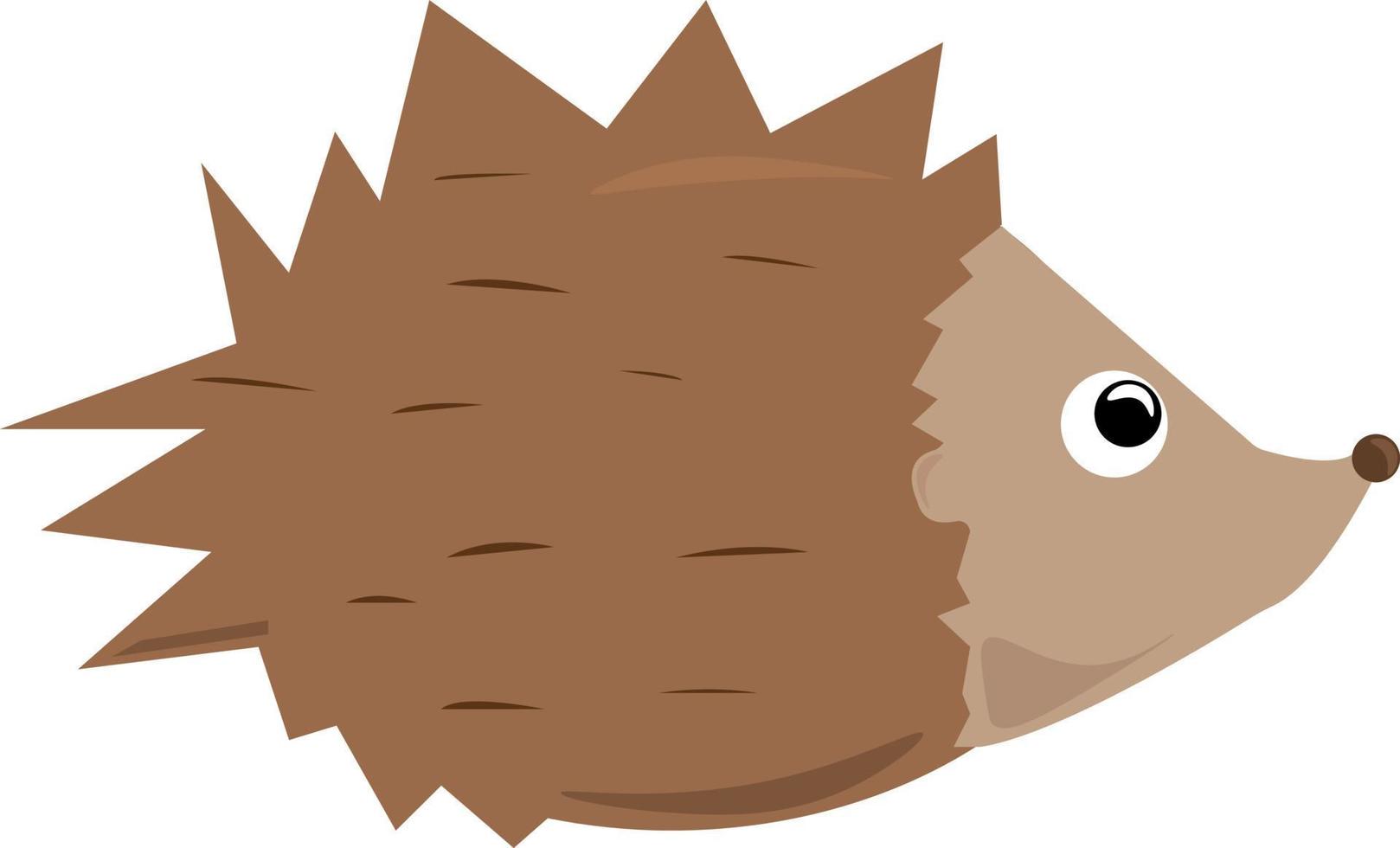 Brown hedgehog, illustration, vector on white background.