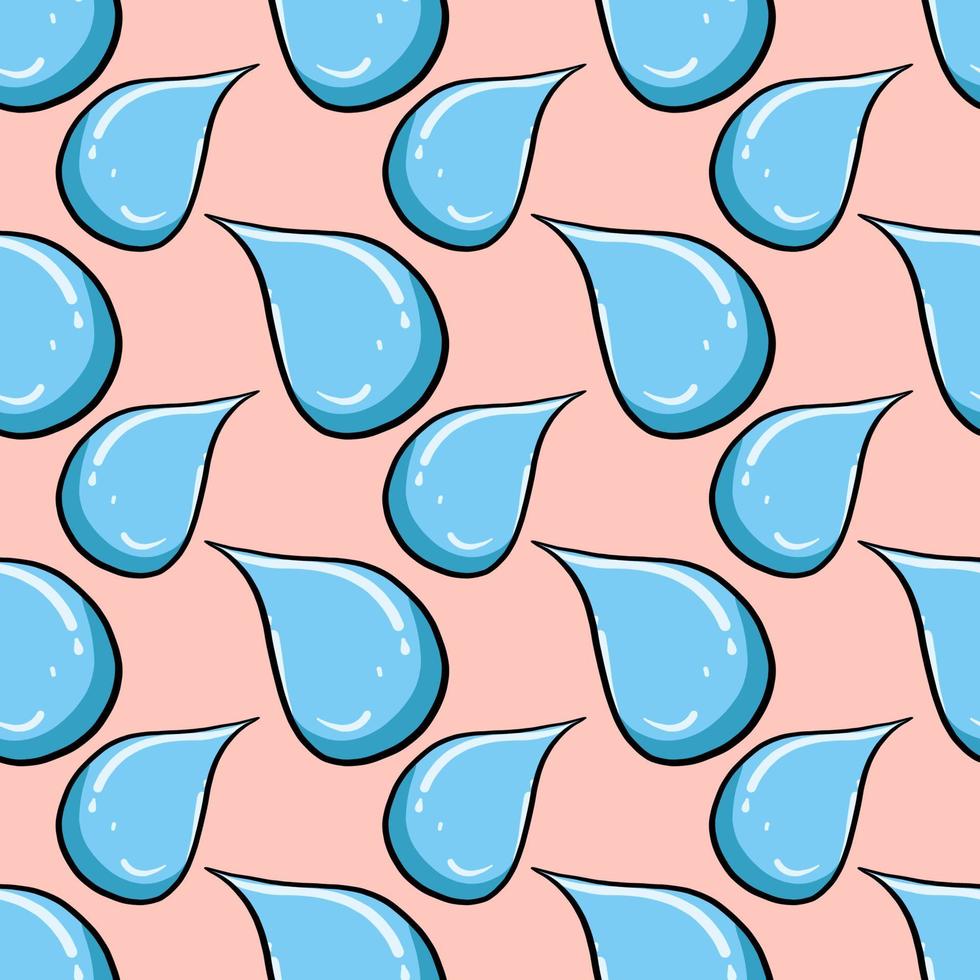Water drops ,seamless pattern on beige background. vector