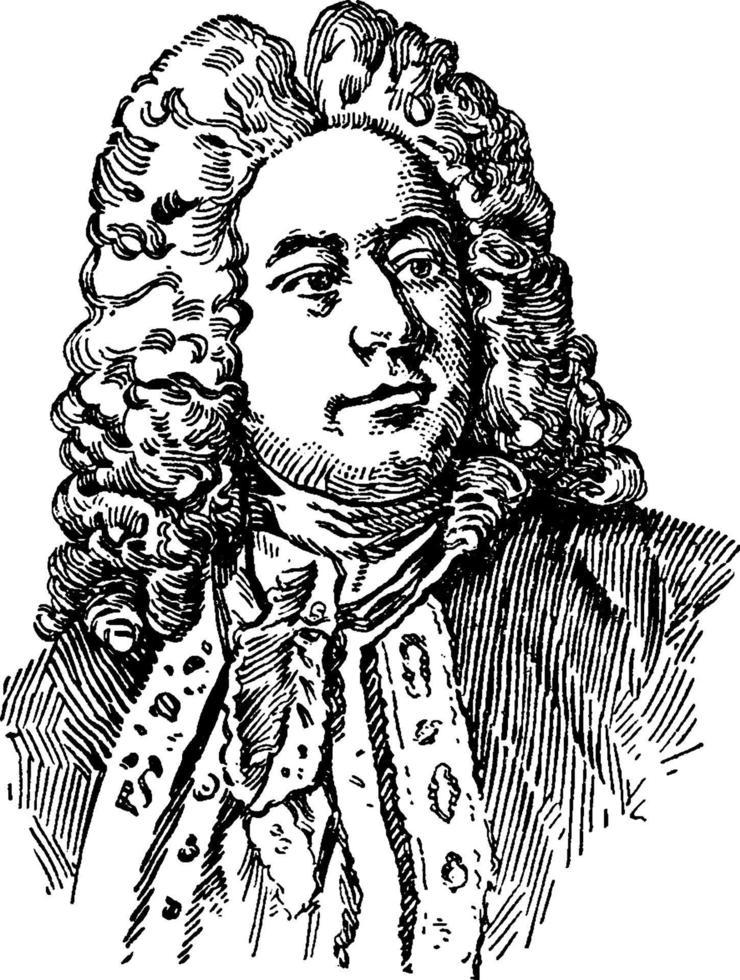 George Frederick Handel, vintage illustration vector