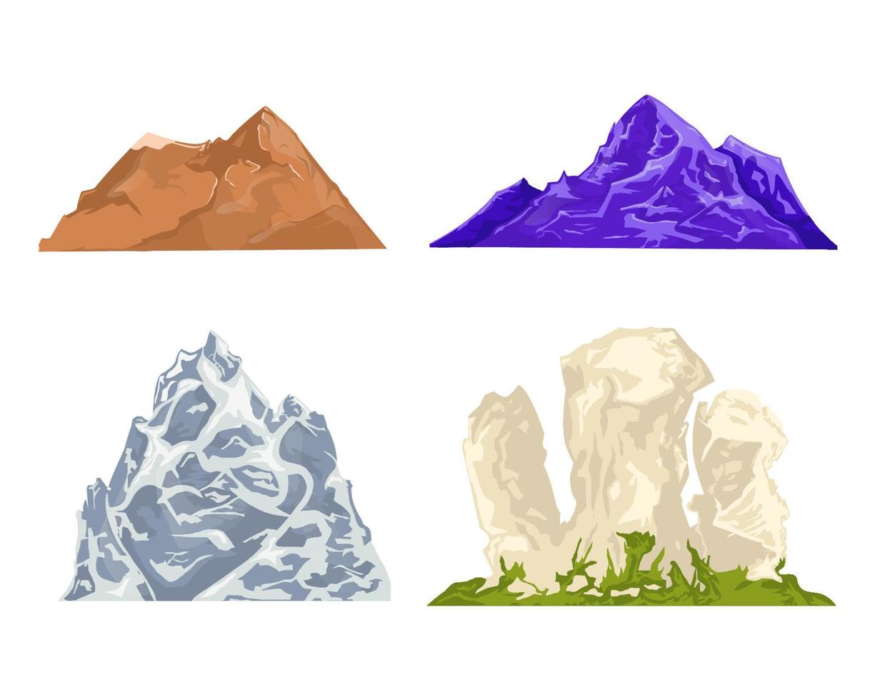 colorful cartoon mountain rock illustration vector