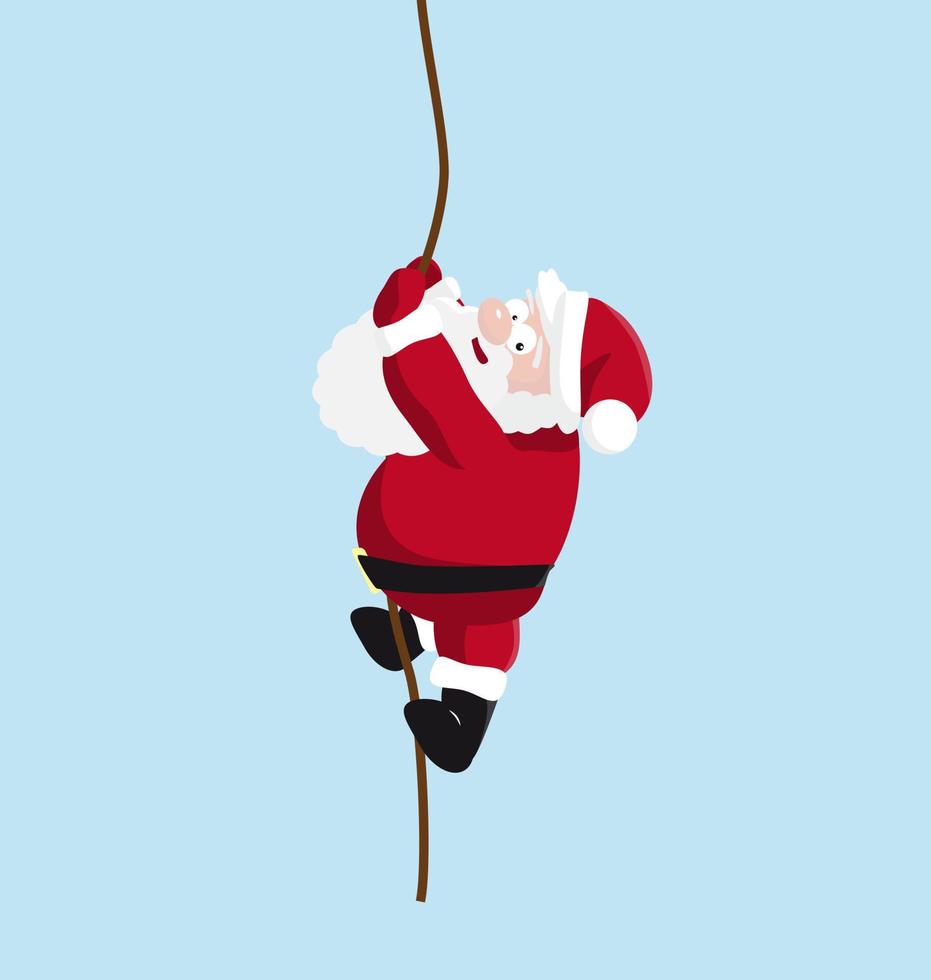 Santa on the rope vector