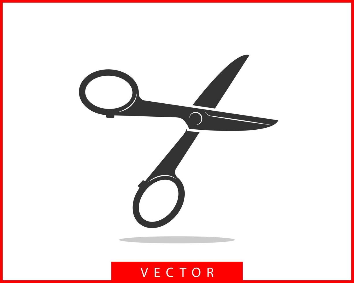 icono de tijera. elemento de diseño vectorial de tijeras o plantilla de logotipo. silueta en blanco y negro aislada. vector