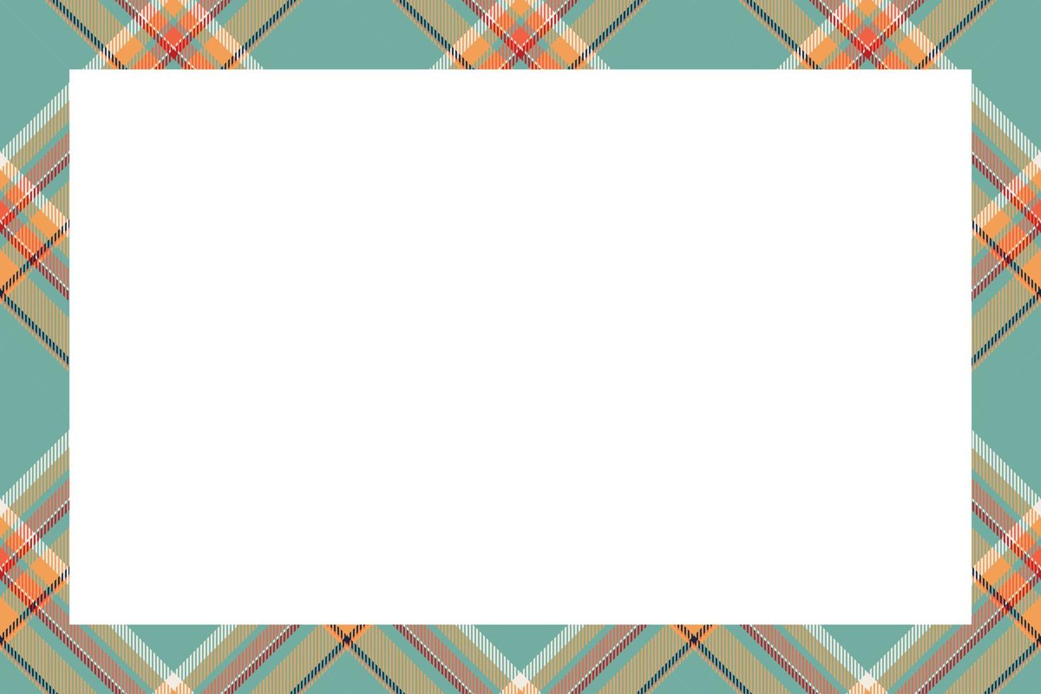 Vintage frame vector. Scottish border pattern retro style. Tartan plaid ornament. vector