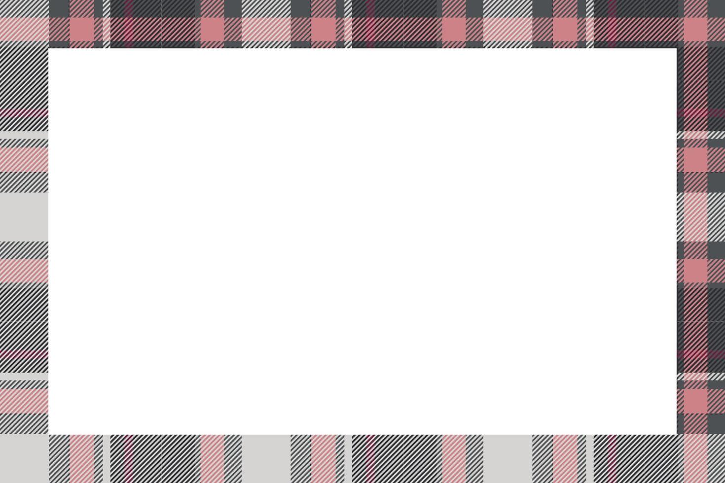 Vintage frame vector. Scottish border pattern retro style. Tartan plaid ornament. vector