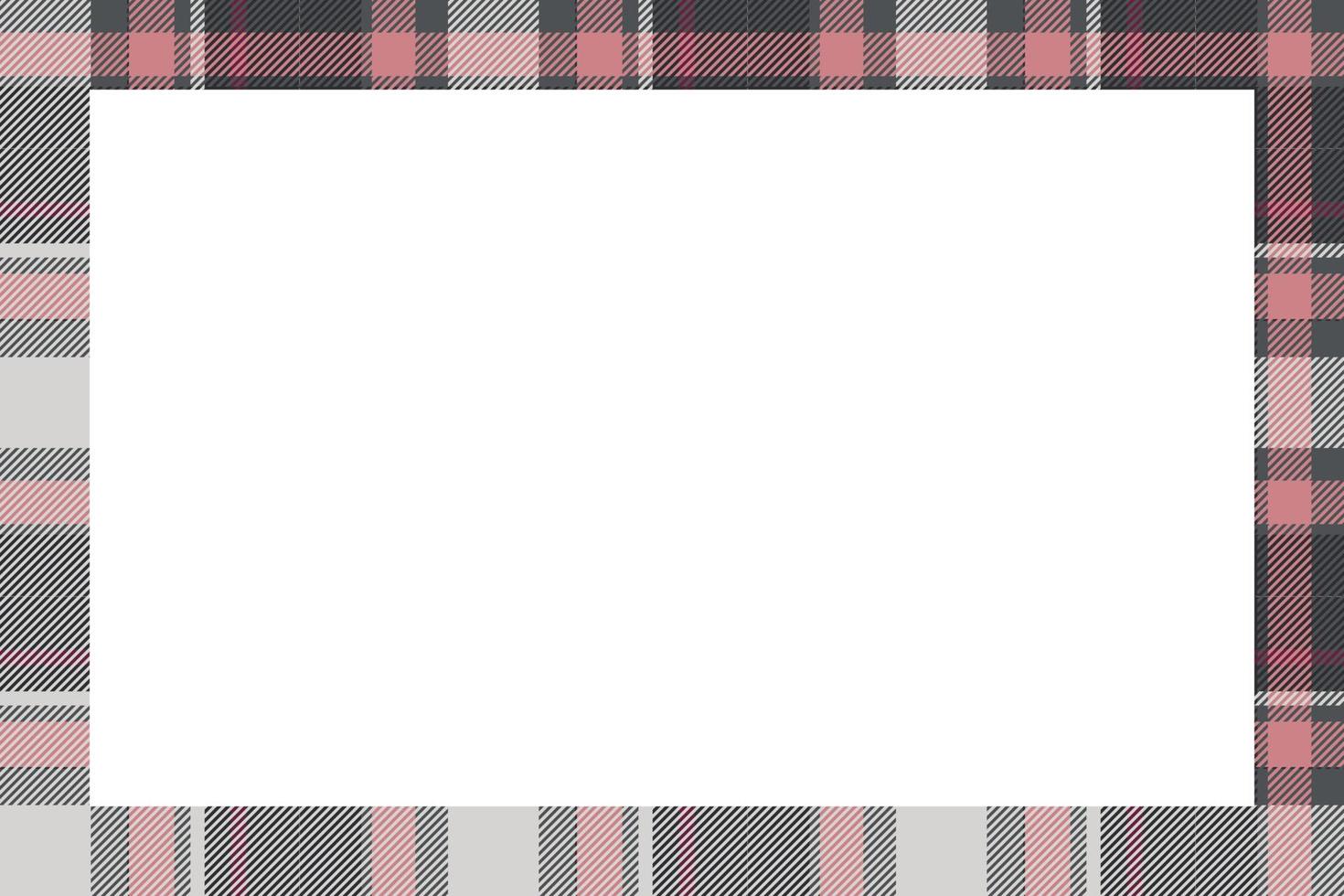 Vintage frame vector. Scottish border pattern retro style. Tartan plaid ornament. vector