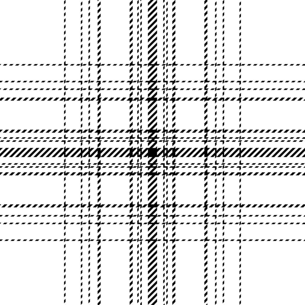 Plaid check pattern in black and white. Seamless fabric texture. Tartan textile print. vector