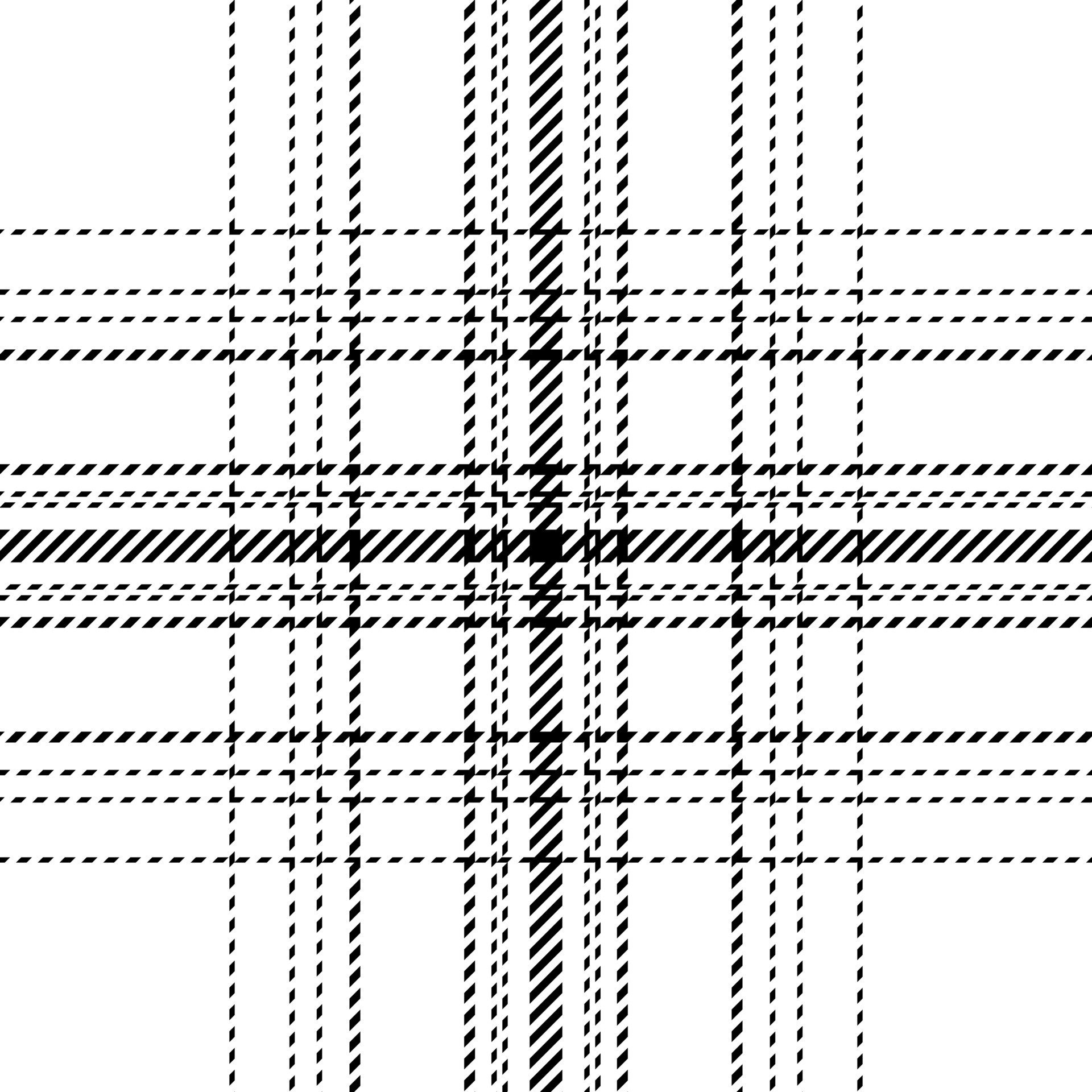 Plaid check pattern in black and white. Seamless fabric texture. Tartan