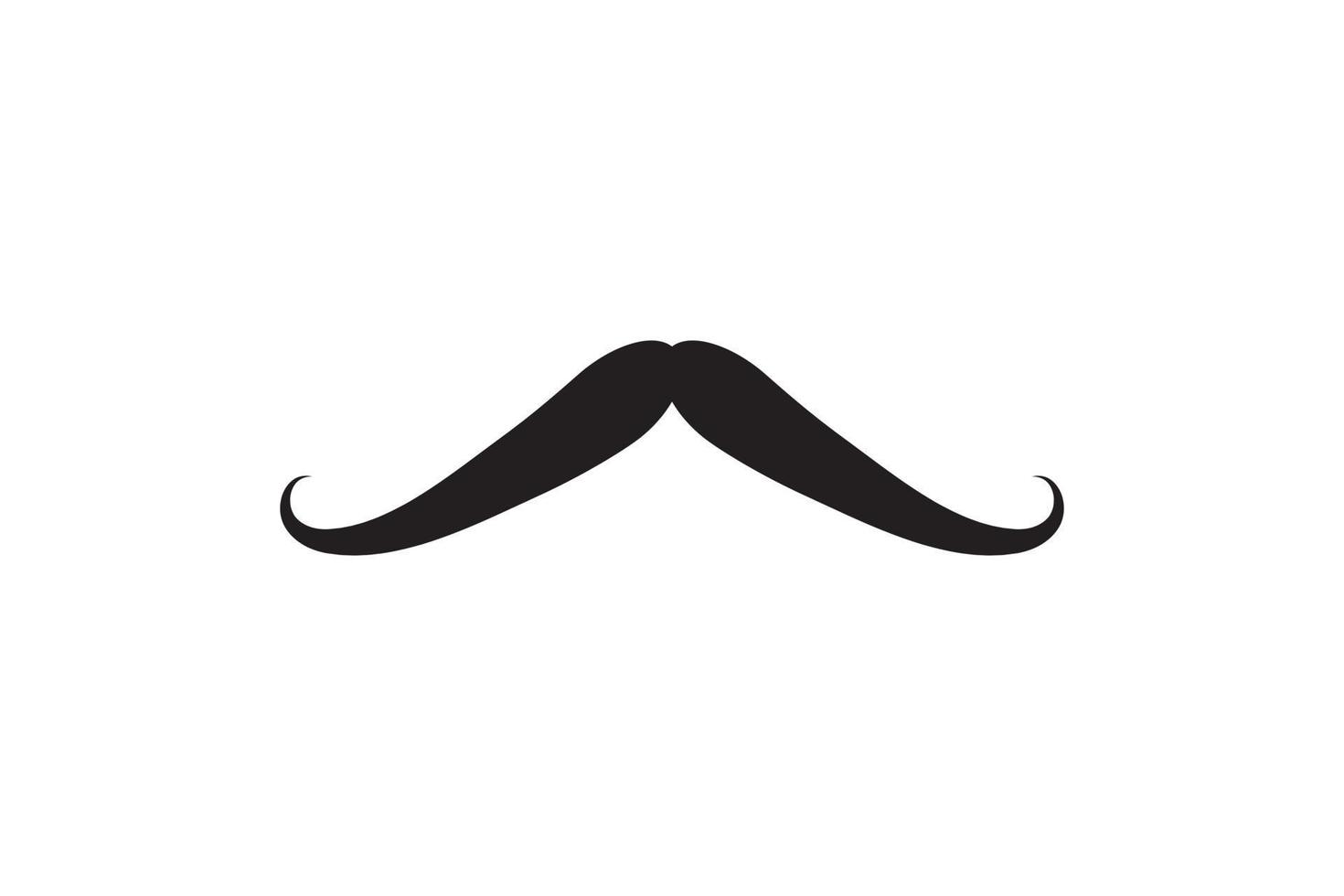 icono de vector de bigote. bigote de estilo retro negro. afeitado barbero vintage hombre cara