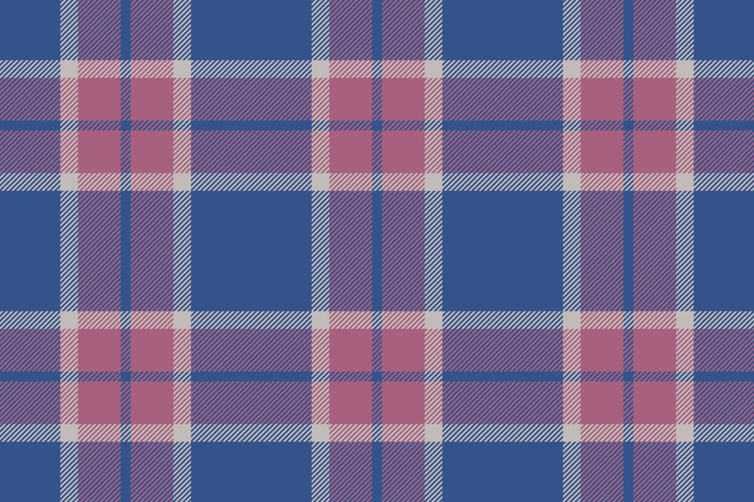 Plaid background, check seamless pattern in blue. Vector fabric texture for textile print, wrapping paper, gift card or wallpaper.