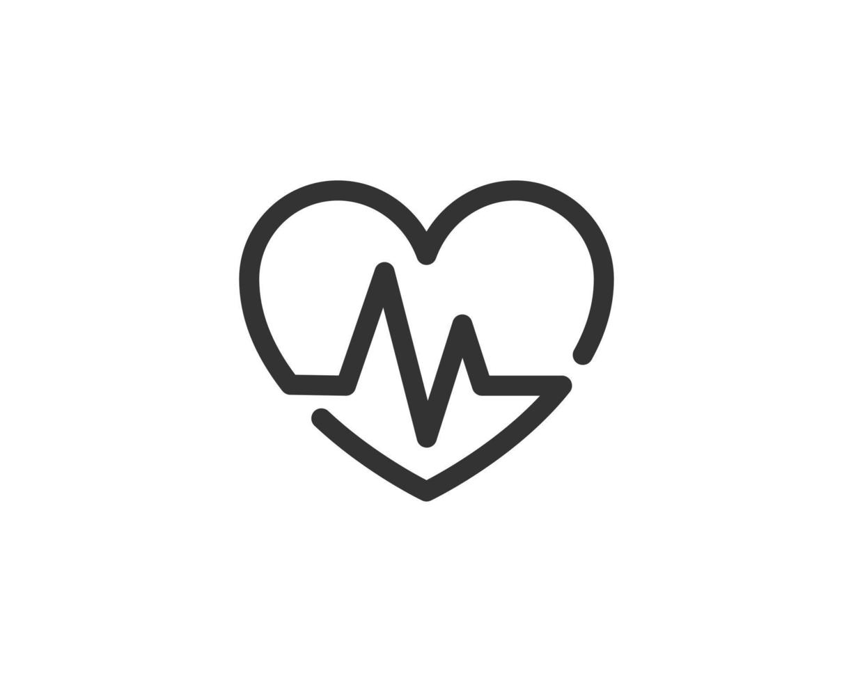 icono de vector de cuidado de la salud del corazón. símbolo de medicina cardiovascular. ilustración de cardiología