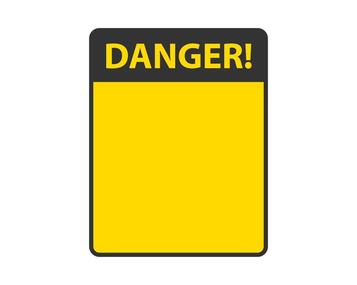 Danger sign isolated. Warning label empty template vector. vector