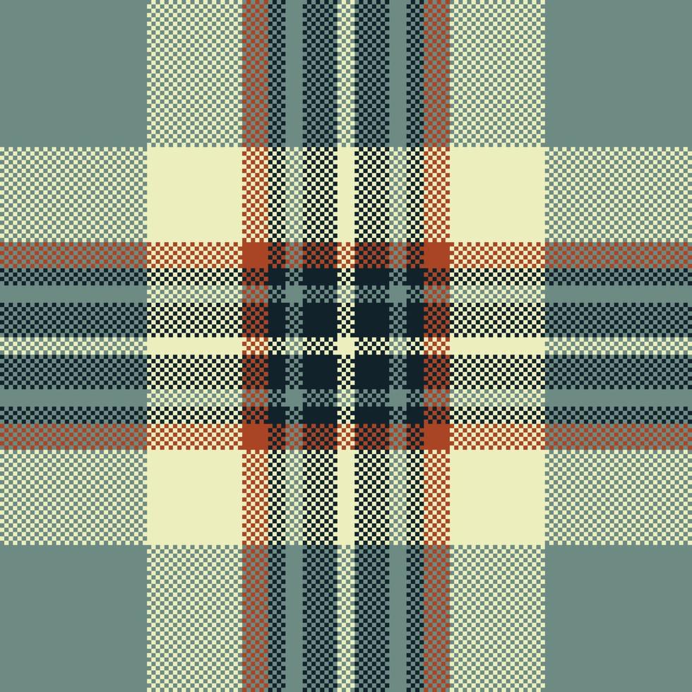Pixel background vector design. Modern seamless pattern plaid. Square texture fabric. Tartan scottish textile. Beauty color madras ornament.