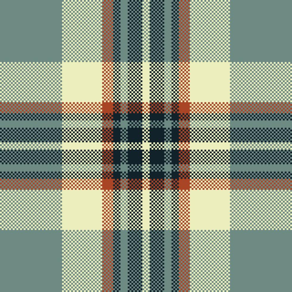 Pixel background vector design. Modern seamless pattern plaid. Square texture fabric. Tartan scottish textile. Beauty color madras ornament.