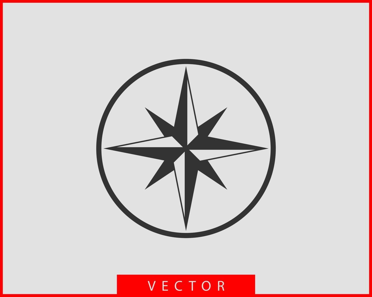 vector de icono de brújula. Navegación de la estrella de la rosa de los vientos.