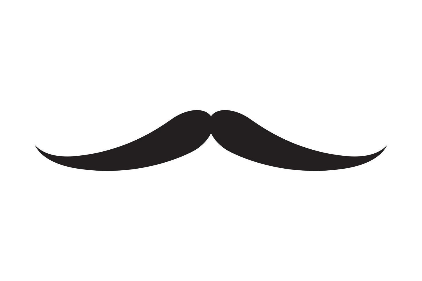 icono de vector de bigote. bigote de estilo retro negro. afeitado barbero vintage hombre cara