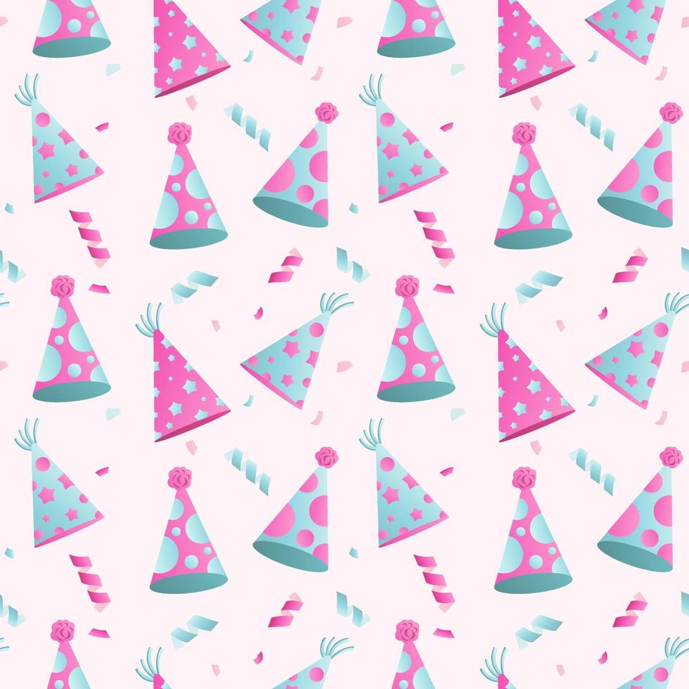 Seamless pattern with bright party caps vector
