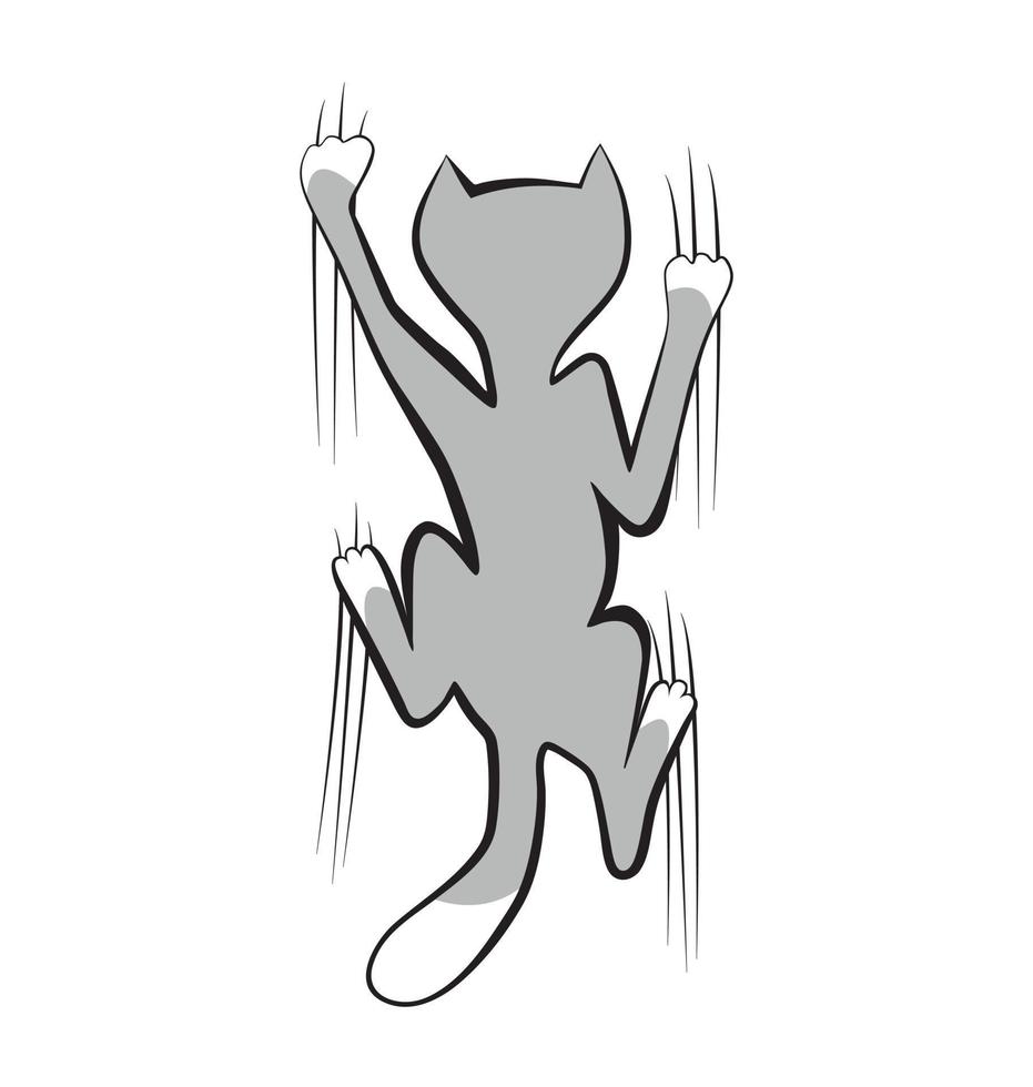 clambering gray cat vector