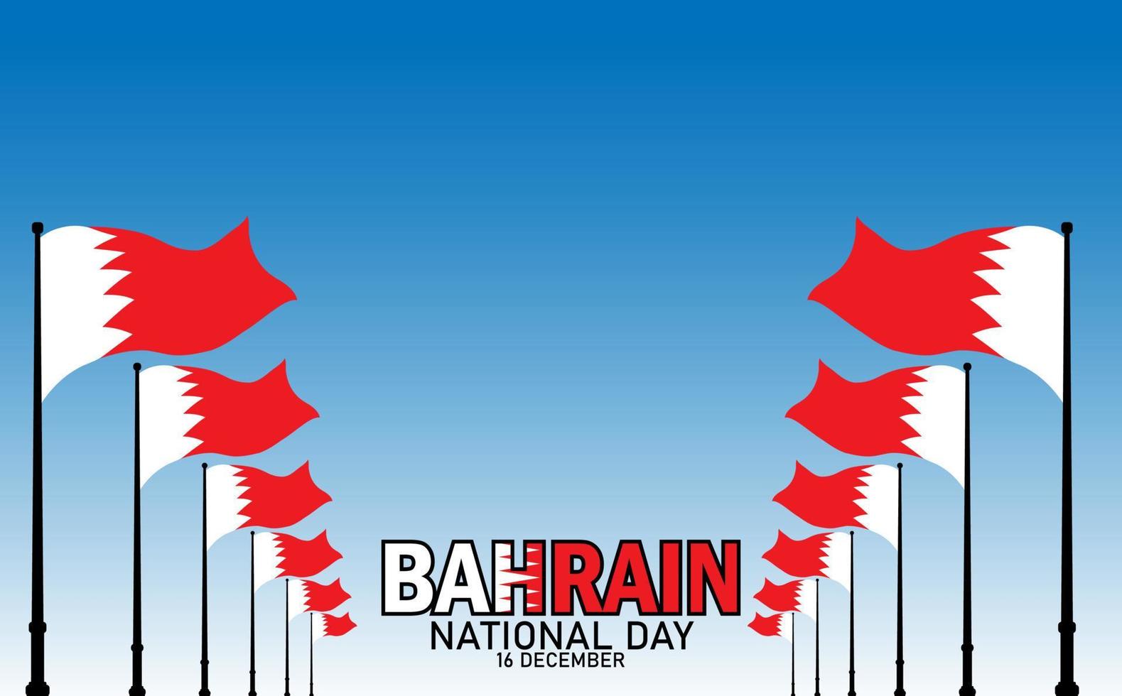 Bahrain national day celebration greeting card vector