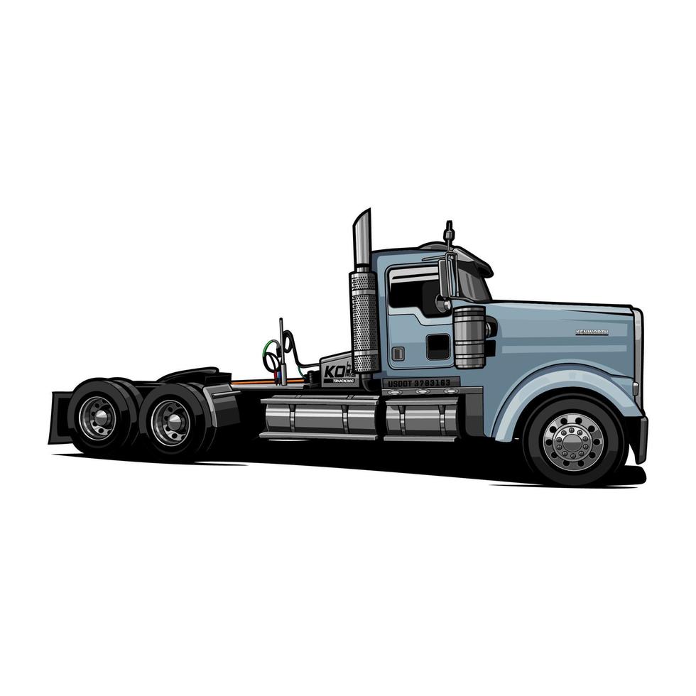semi truck vector - truck trailer vector