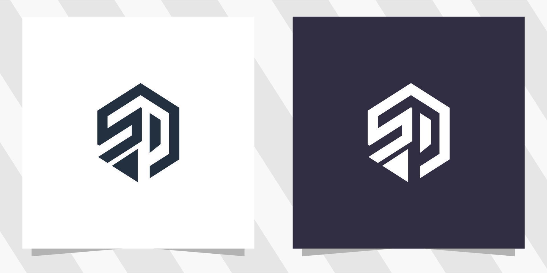 letter sp logo design template vector