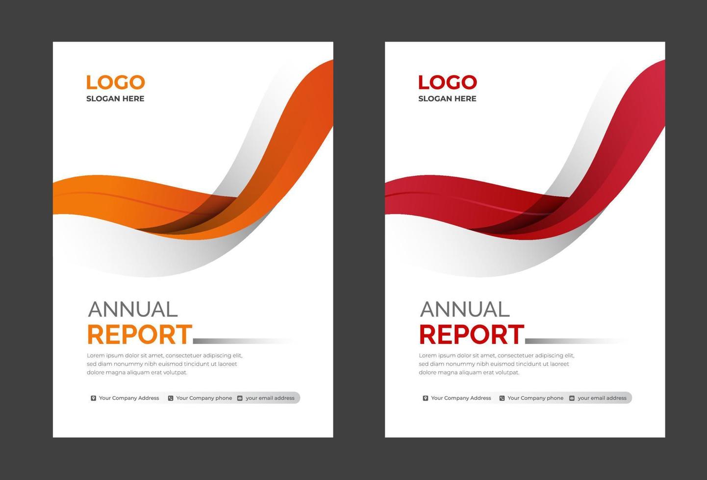 Modern company annual report business brochure cover red template vector