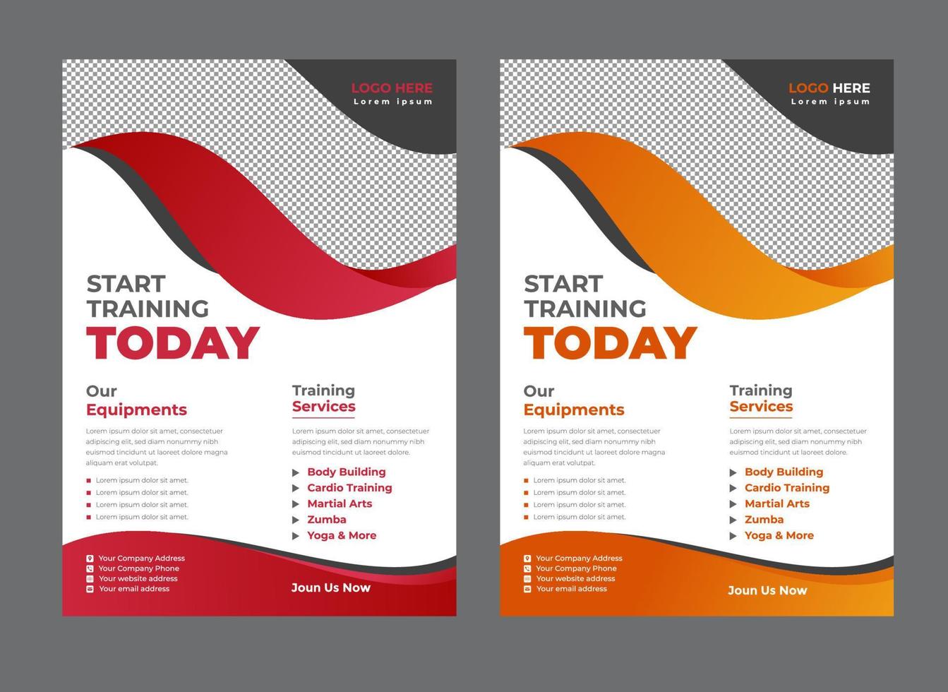 Gym fitness flyer template vector