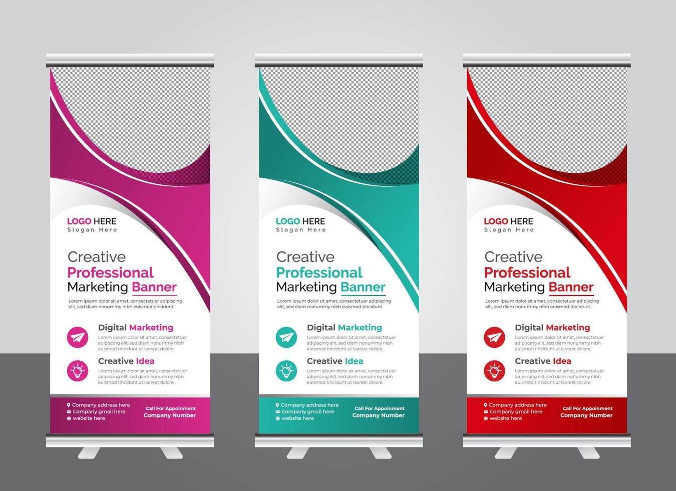 Business roll up banner design vector