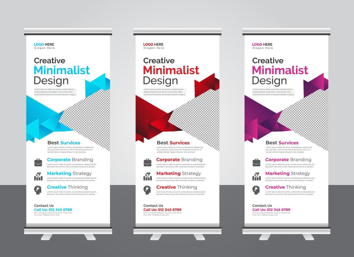 Professional corporate roll up banner design template vector