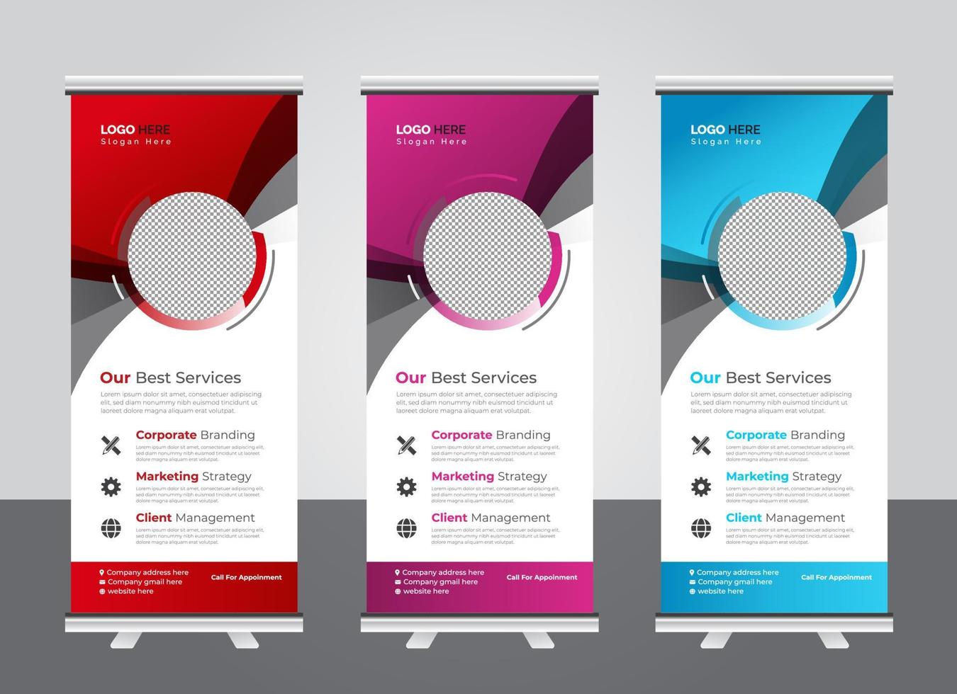 Corporate business roll up banner design vector