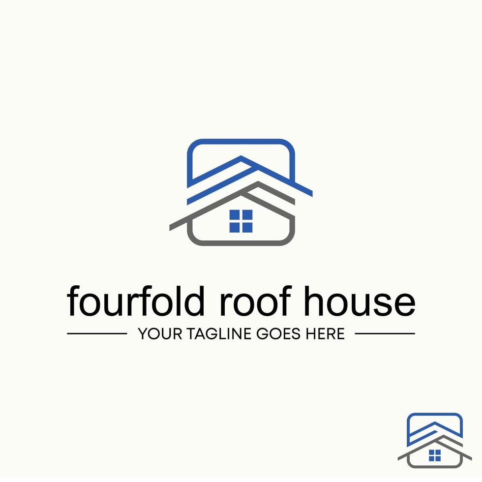 Simple and unique shape line five or four fold roof house homes image graphic icon logo design abstract concept vector stock. Can be used as symbol related to property or living