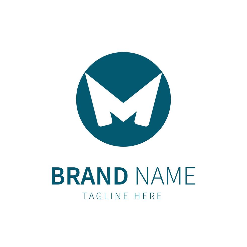 M round logo with green color and unique initial M vector