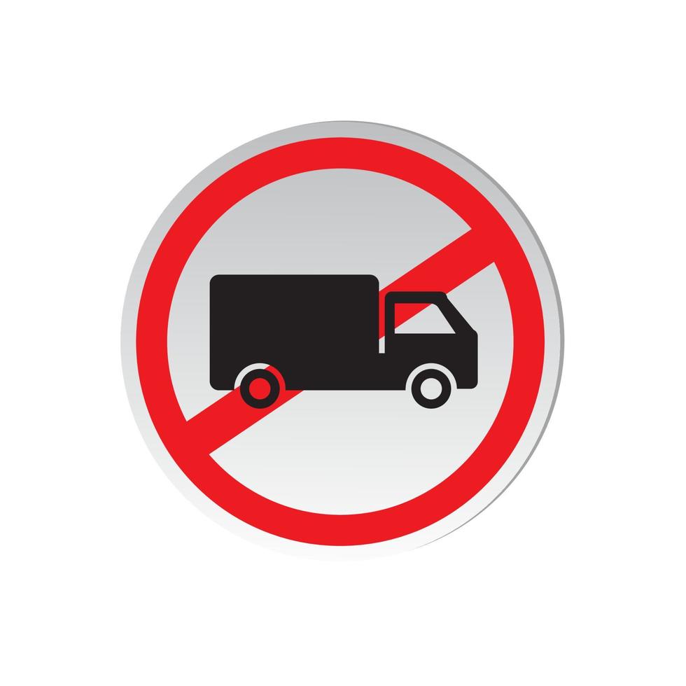 vector illustration of a prohibited truck sign.