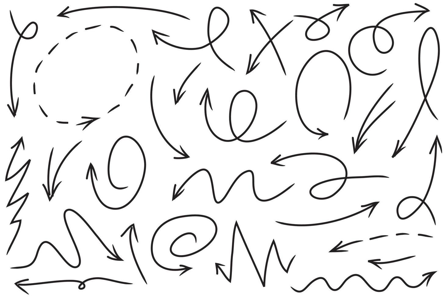 set of hand drawn arrows .Vector doodle design elements. Illustration on white background.for business infographic, banner, web and concept design. vector