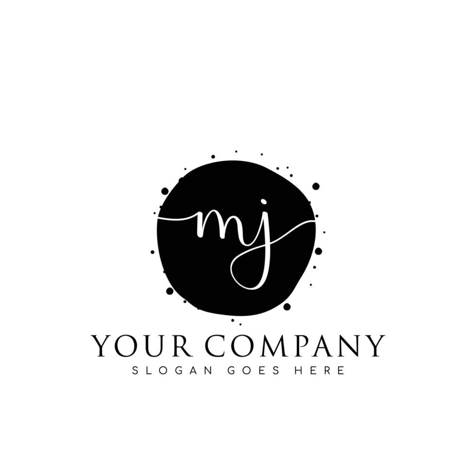 Initial MJ beauty monogram and elegant logo design, handwriting logo of initial signature, wedding, fashion, floral and botanical with creative template. vector