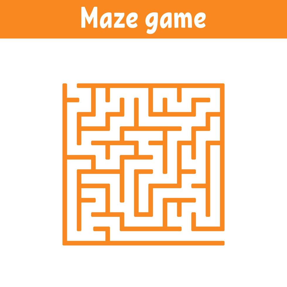 Abstract square maze. Game for kids. Puzzle for children. Labyrinth conundrum. Find the right path. Vector illustration.