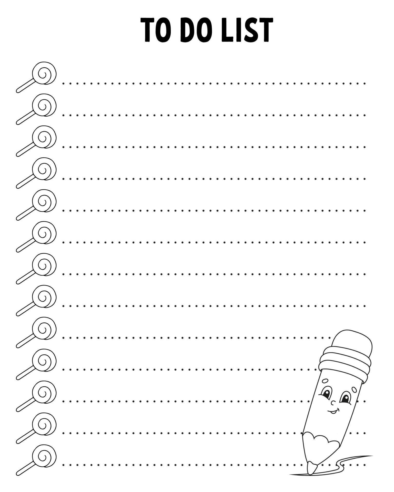 To do list. Printable template. Lined sheet. Handwriting paper. For