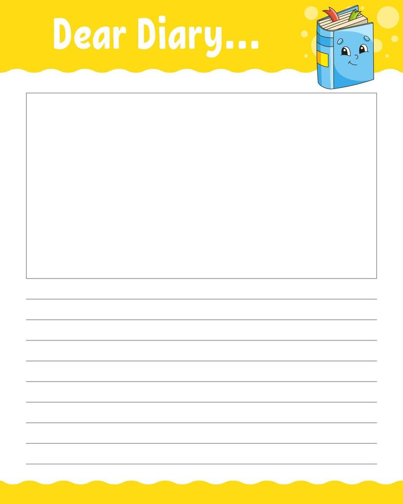 Lined sheet template. Handwriting paper. For diary, planner, checklist, wish list. Vector illustration.