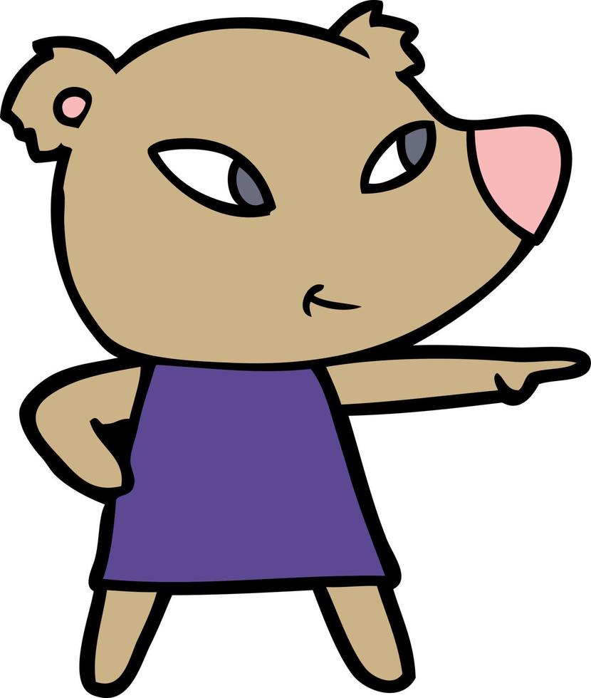 personaje de oso vectorial en estilo de dibujos animados vector