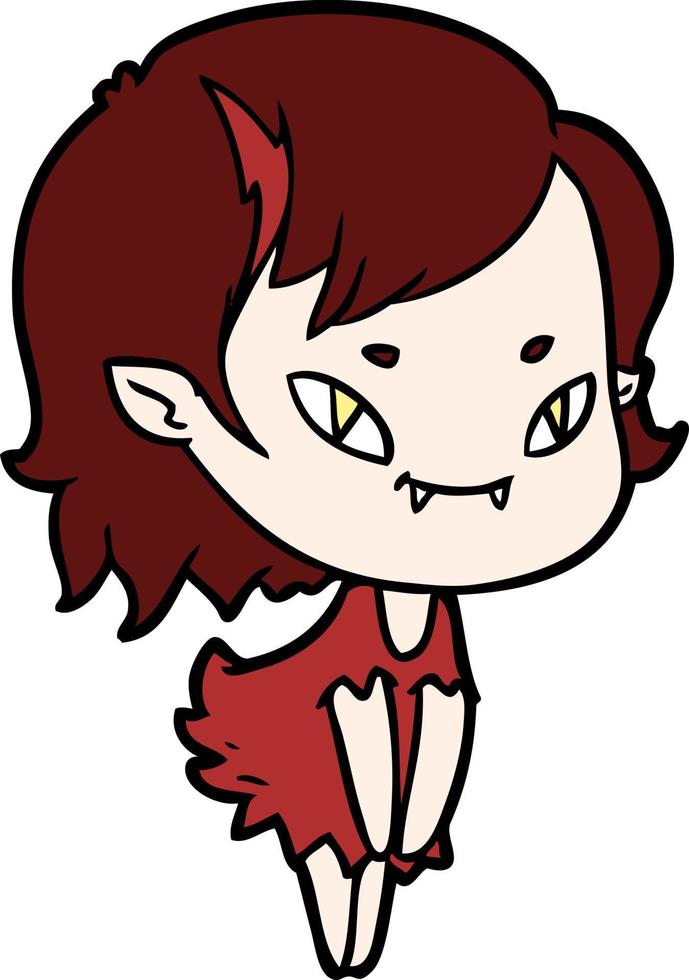 Vector vampire girl character in cartoon style