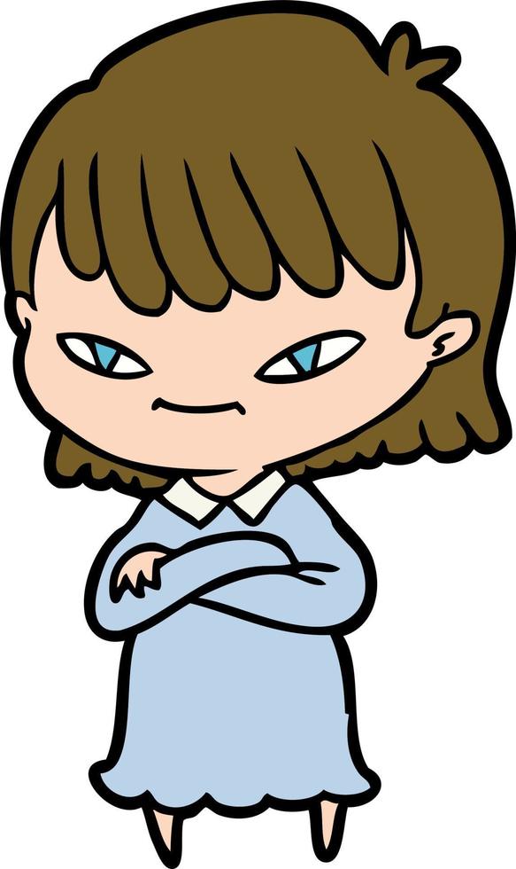 Vector woman character in cartoon style