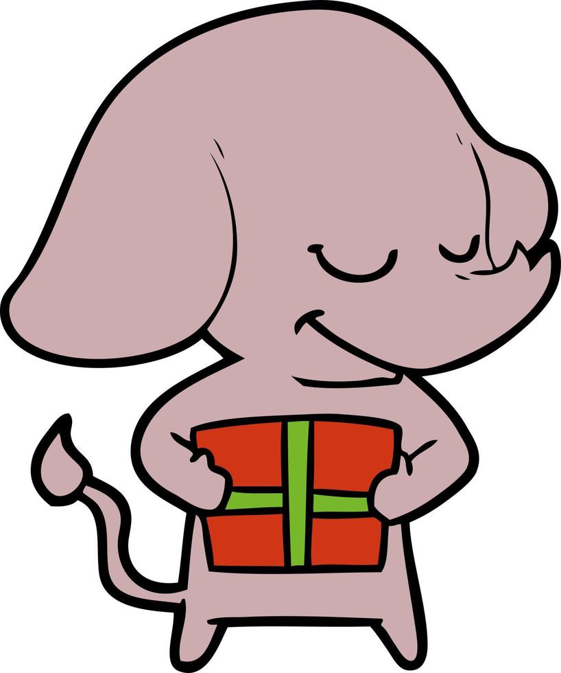 Vector elephant character in cartoon style