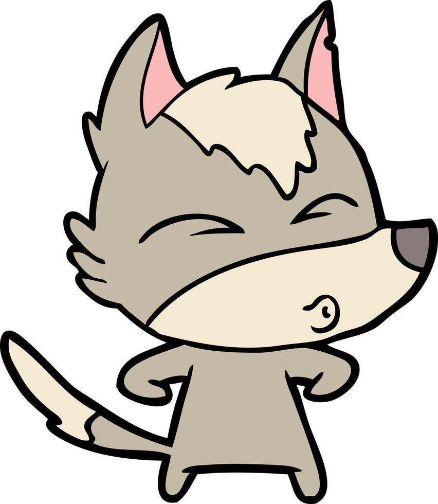 Vector wolf character in cartoon style