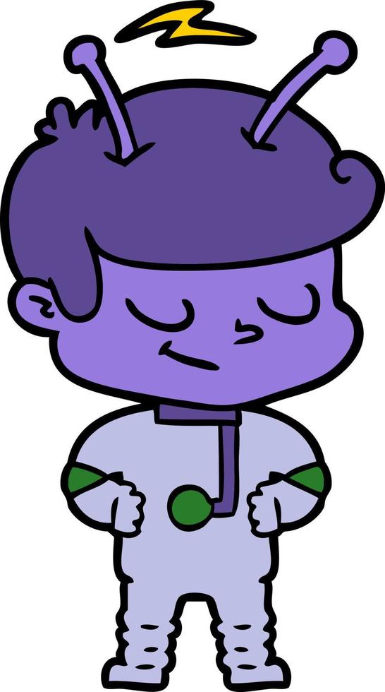 personaje alienígena vectorial en estilo de dibujos animados vector