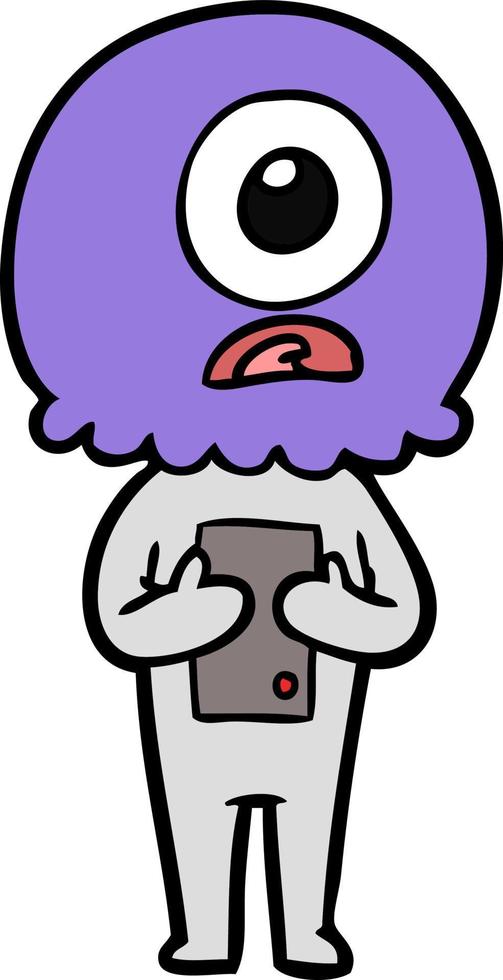 Vector alien character in cartoon style