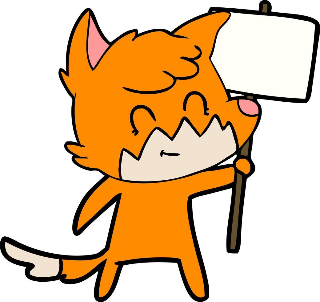 Vector fox character in cartoon style