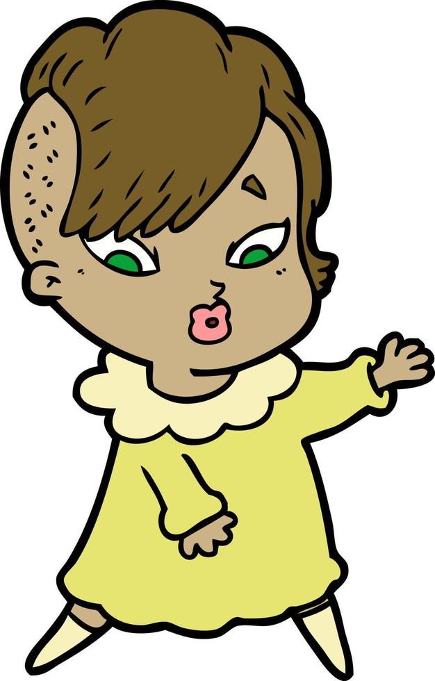 Vector woman character in cartoon style